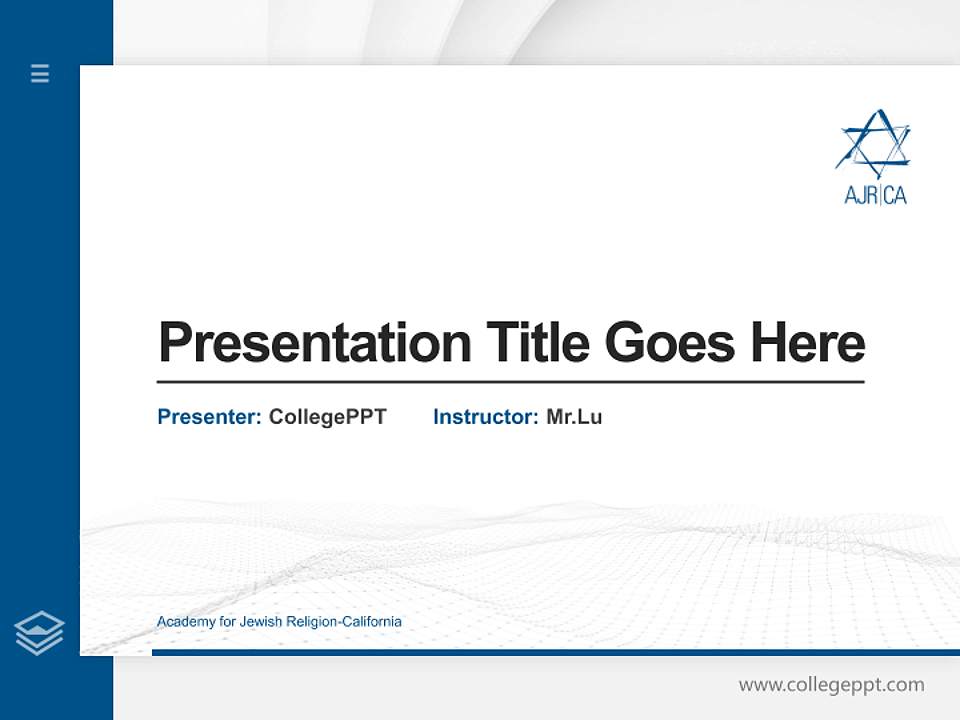 Academy for Jewish Religion-California Thesis Proposal/Graduation Defense PPT Template4:3 ratio PPT effect preview image5