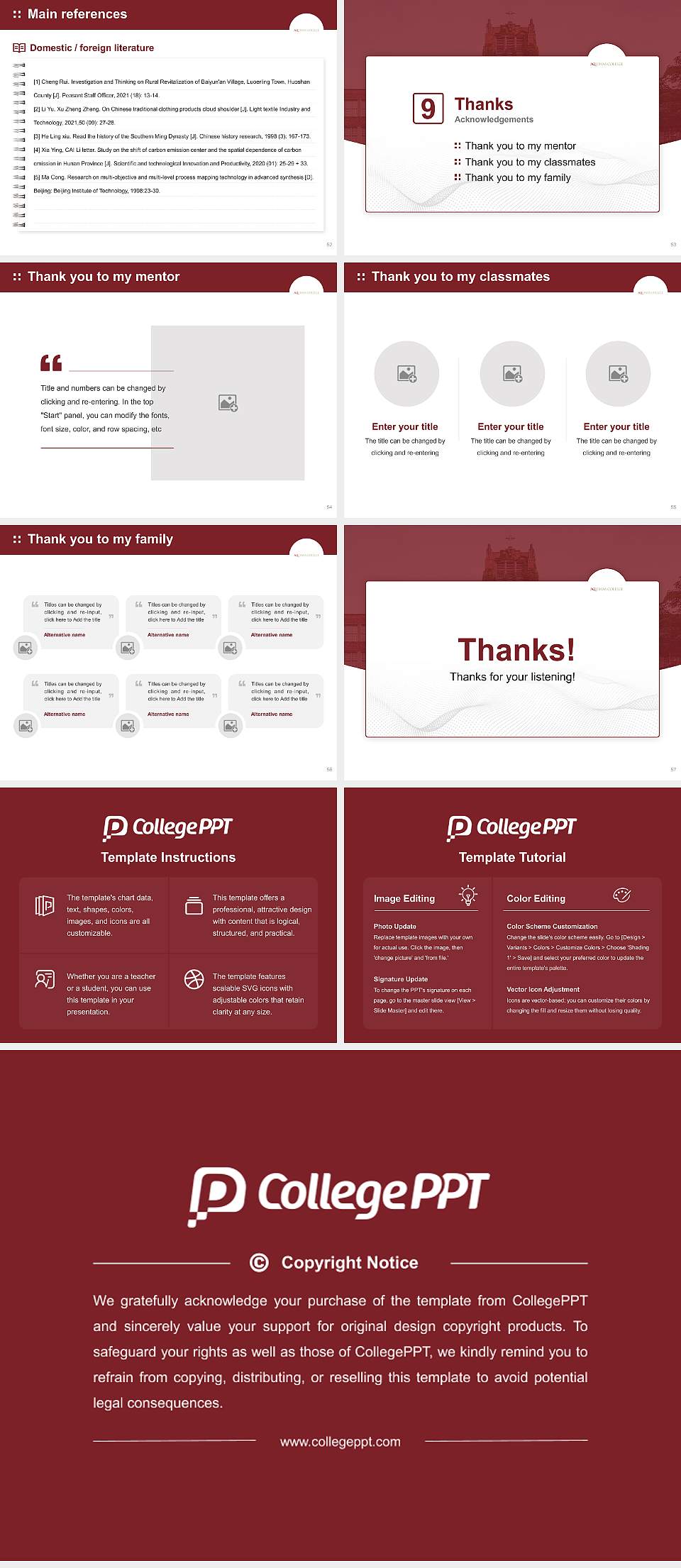 Aquinas College (Michigan) Graduation Thesis Defense PPT Template4:3 ratio PPT effect preview image7