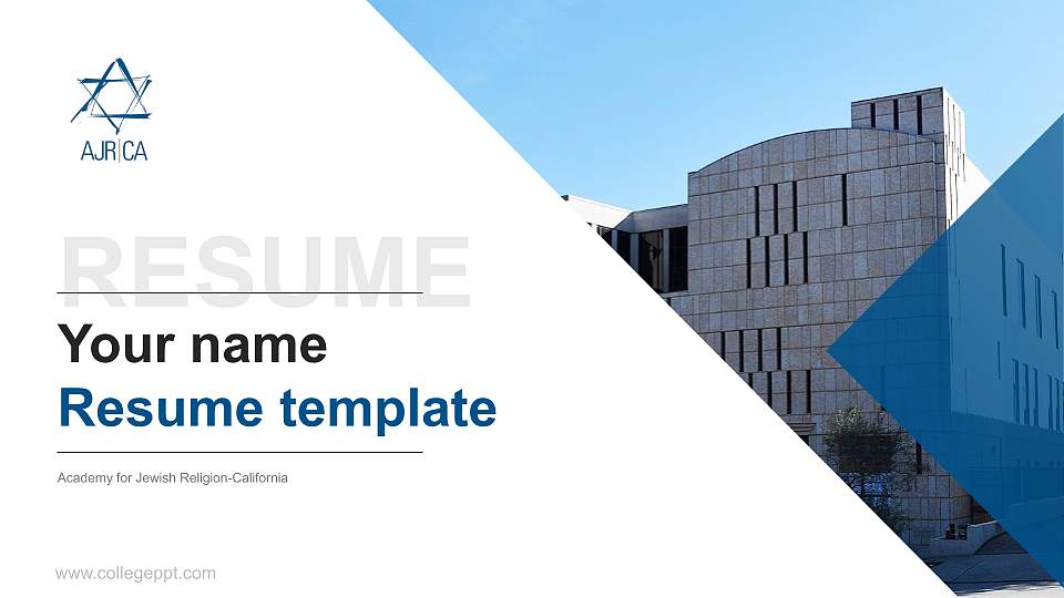 Academy for Jewish Religion-California Resume PPT Template16:9 ratio PPT effect preview image