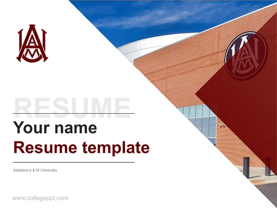 Alabama a & M University Resume PPT Template4:3 ratio PPT effect preview image5
