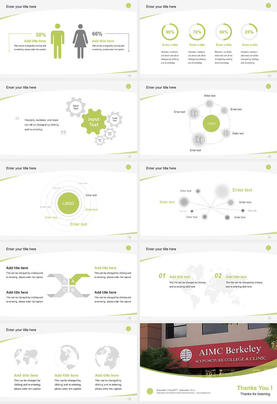 Acupuncture and Integrative Medicine College-Berkeley Course/Courseware Creation PPT Template16:9 ratio PPT effect preview image4