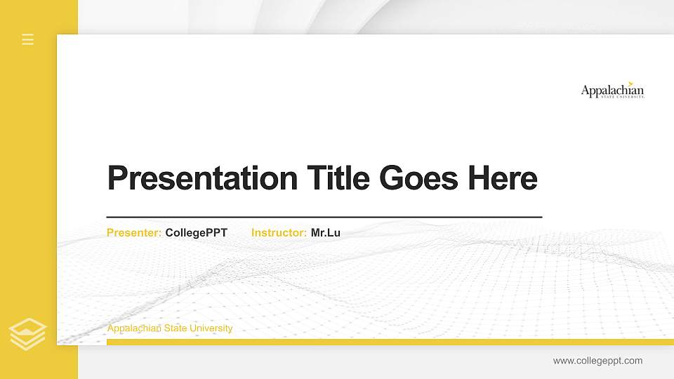 Appalachian State University Thesis Proposal/Graduation Defense PPT Template16:9 ratio PPT effect preview image