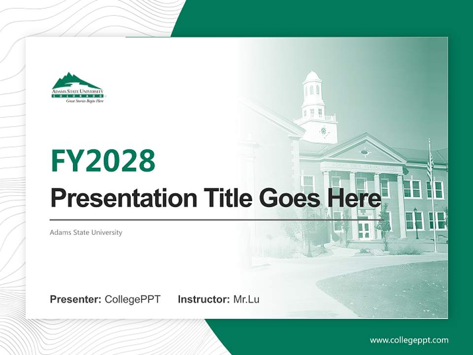 Adams State University Academic Presentation/Research Findings Report PPT Template4:3 ratio PPT effect preview image5