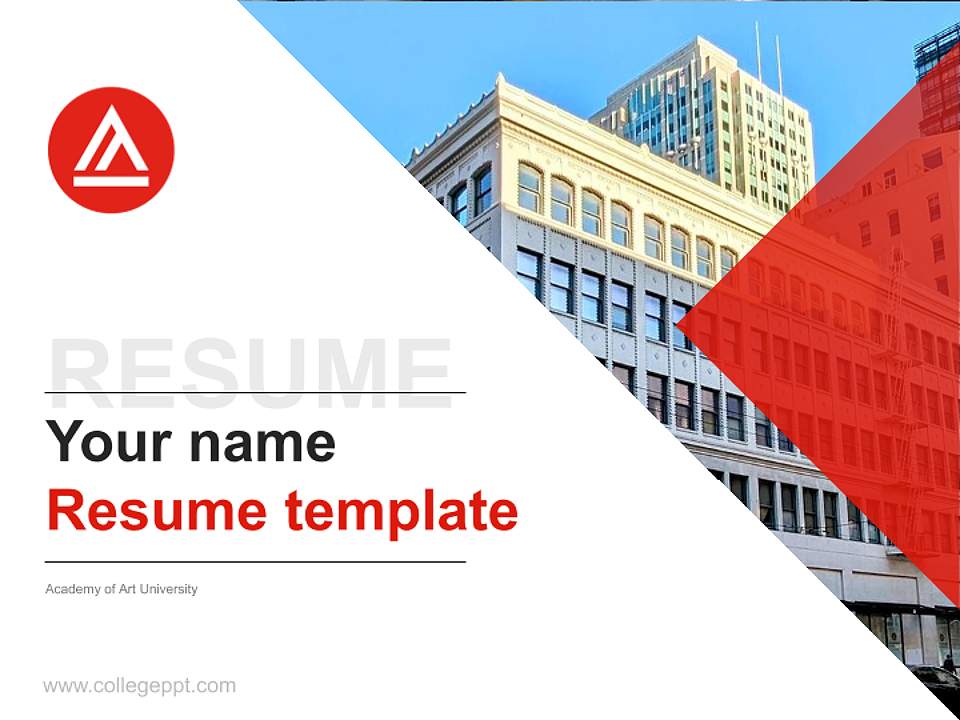Academy of Art University Resume PPT Template4:3 ratio PPT effect preview image5