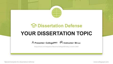 Acupuncture and Integrative Medicine College-Berkeley Graduation Thesis Defense PPT Template