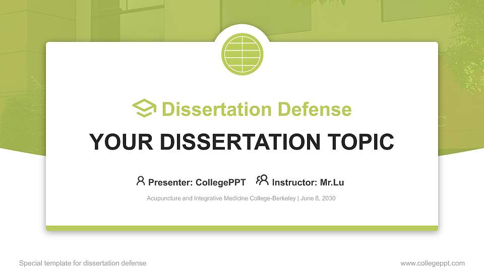 Acupuncture and Integrative Medicine College-Berkeley Graduation Thesis Defense PPT Template16:9 ratio PPT effect preview image
