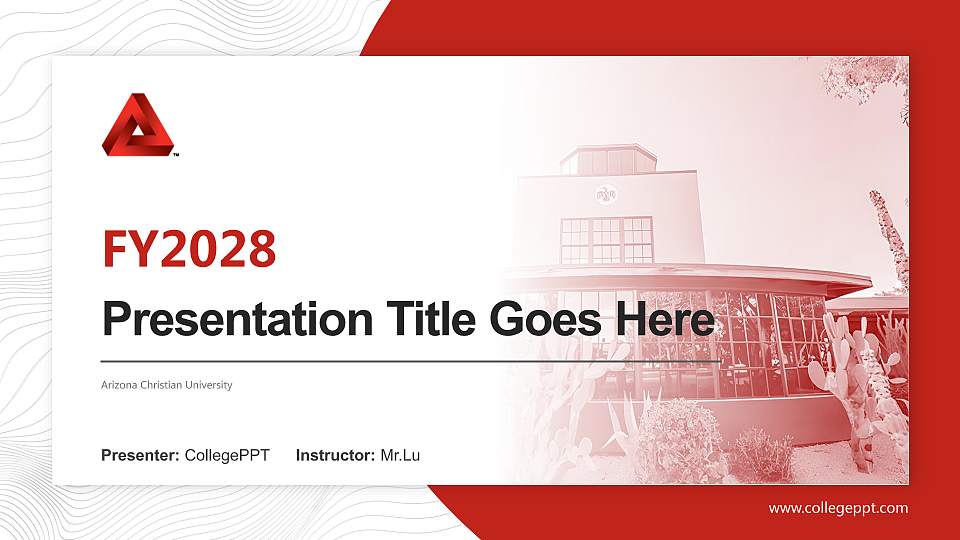 Arizona Christian University Academic Presentation/Research Findings Report PPT Template16:9 ratio PPT effect preview image