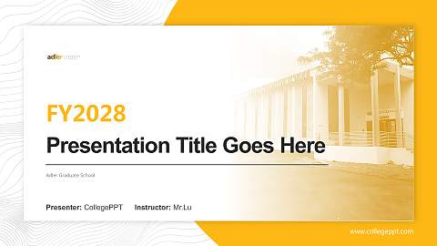 Adler Graduate School Academic Presentation/Research Findings Report PPT Template