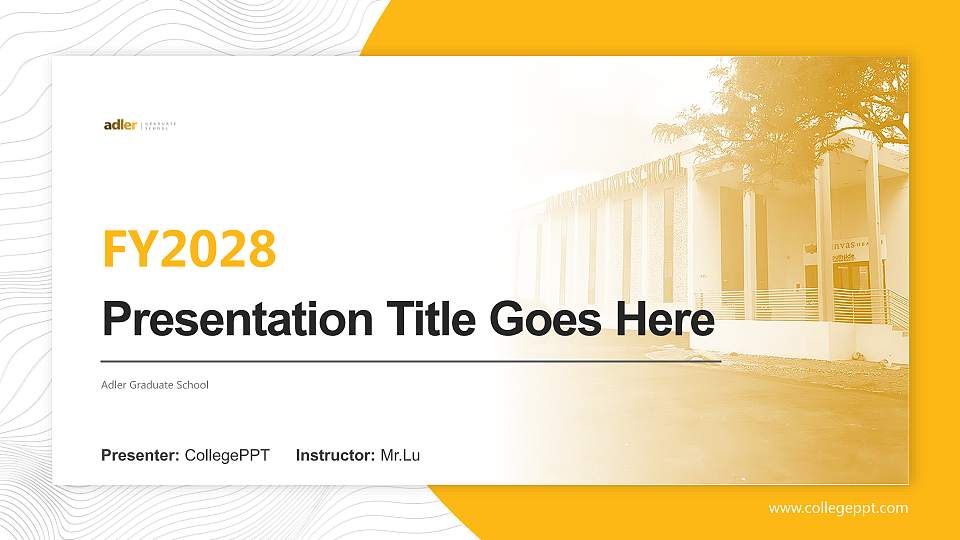 Adler Graduate School Academic Presentation/Research Findings Report PPT Template16:9 ratio PPT effect preview image