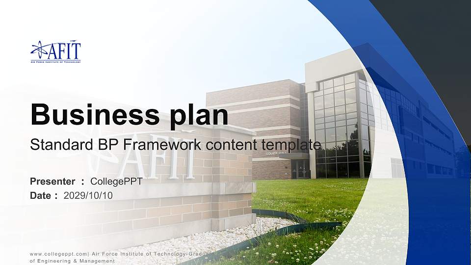 Air Force Institute of Technology-Graduate School of Engineering & Management Competition/Entrepreneurship Contest PPT Template16:9 ratio PPT effect preview image