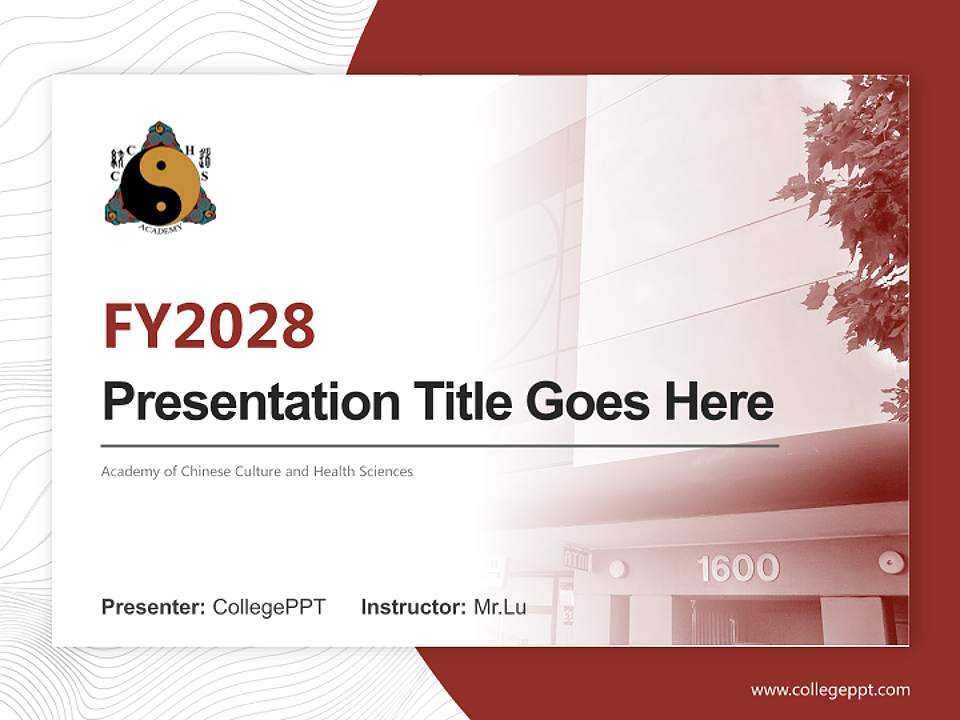 Academy of Chinese Culture and Health Sciences Academic Presentation/Research Findings Report PPT Template4:3 ratio PPT effect preview image5