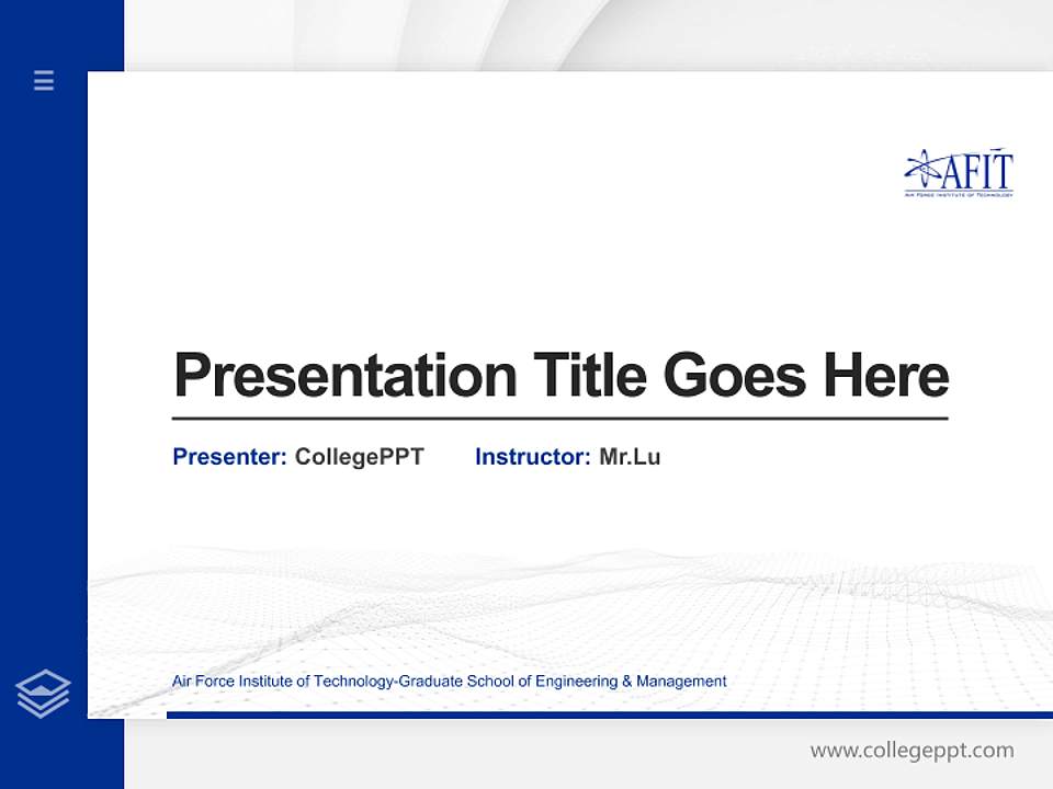 Air Force Institute of Technology-Graduate School of Engineering & Management Thesis Proposal/Graduation Defense PPT Template4:3 ratio PPT effect preview image5