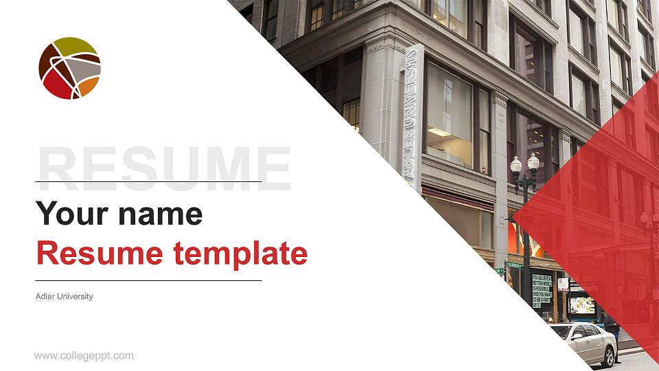 Adler University Resume PPT Template16:9 ratio PPT effect preview image