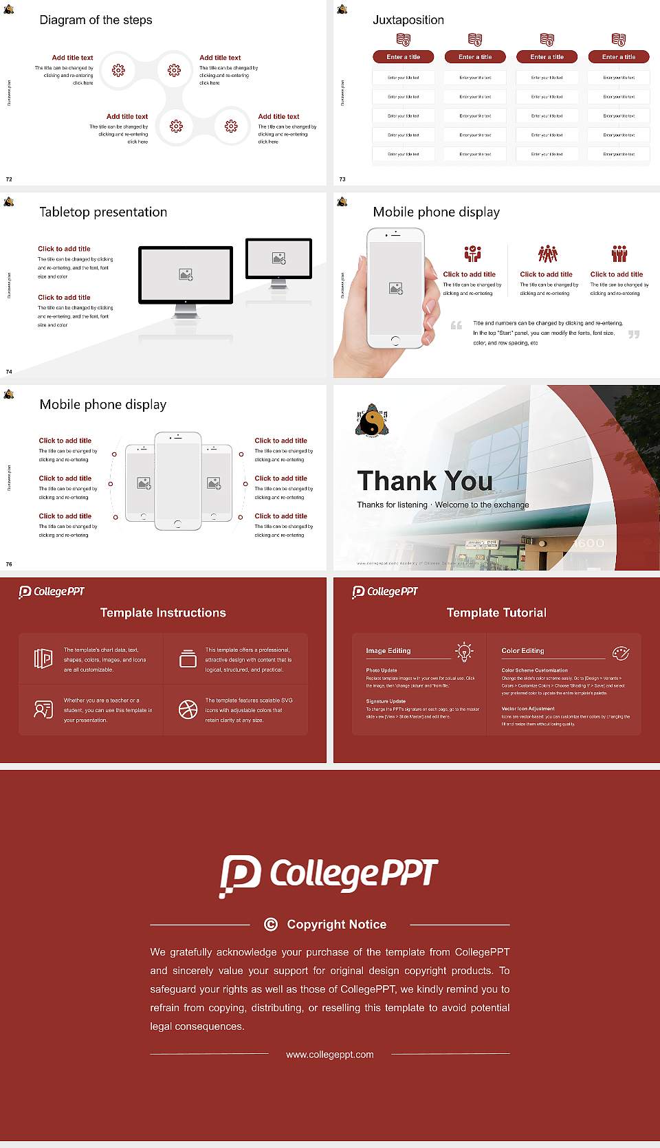 Academy of Chinese Culture and Health Sciences Competition/Entrepreneurship Contest PPT Template16:9 ratio PPT effect preview image9