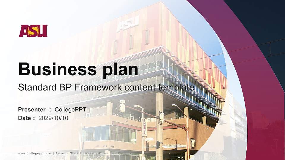 Arizona State University-Downtown Phoenix Competition/Entrepreneurship Contest PPT Template16:9 ratio PPT effect preview image