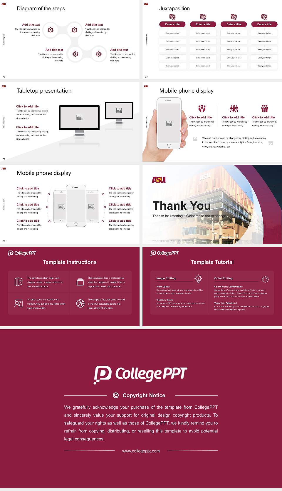 Arizona State University-Downtown Phoenix Competition/Entrepreneurship Contest PPT Template16:9 ratio PPT effect preview image9