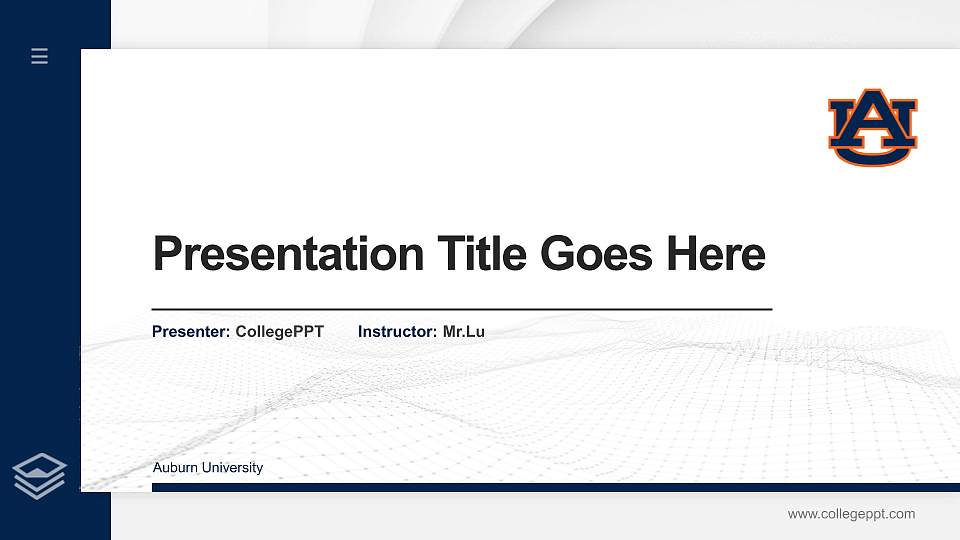 Auburn University Thesis Proposal/Graduation Defense PPT Template16:9 ratio PPT effect preview image