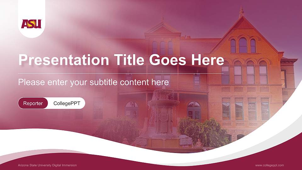 Arizona State University Digital Immersion Lecture Sharing and Networking Event PPT Template16:9 ratio PPT effect preview image