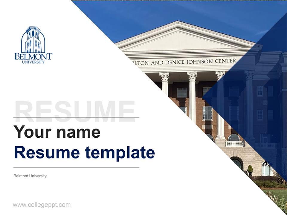 Belmont University Resume PPT Template4:3 ratio PPT effect preview image5