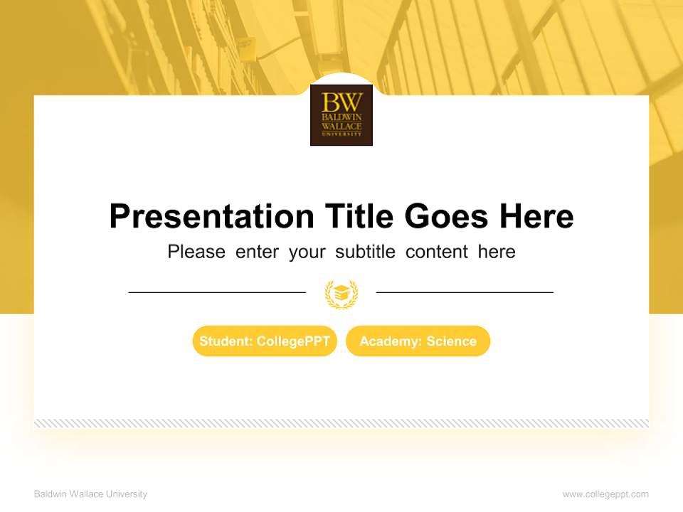Baldwin Wallace University National Scholarship Defense PPT Template4:3 ratio PPT effect preview image4