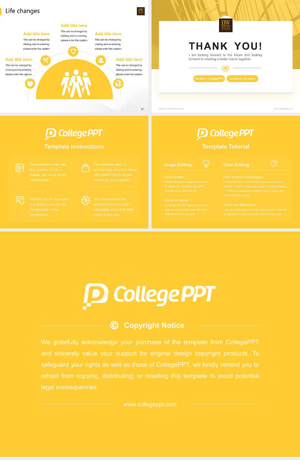 Baldwin Wallace University National Scholarship Defense PPT Template4:3 ratio PPT effect preview image4