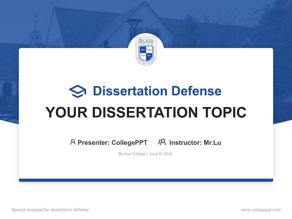 Becker College Graduation Thesis Defense PPT Template4:3 ratio PPT effect preview image7