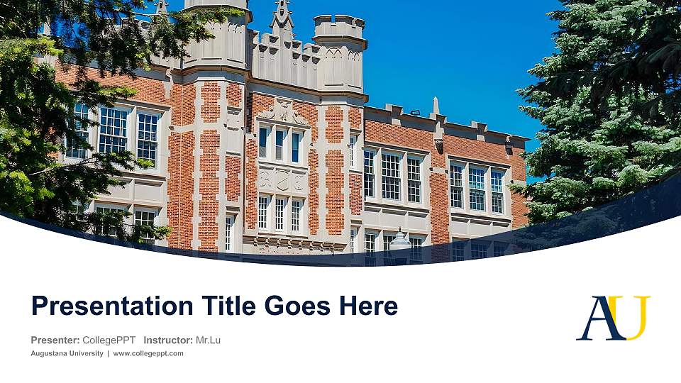 Augustana University Course/Courseware Creation PPT Template16:9 ratio PPT effect preview image