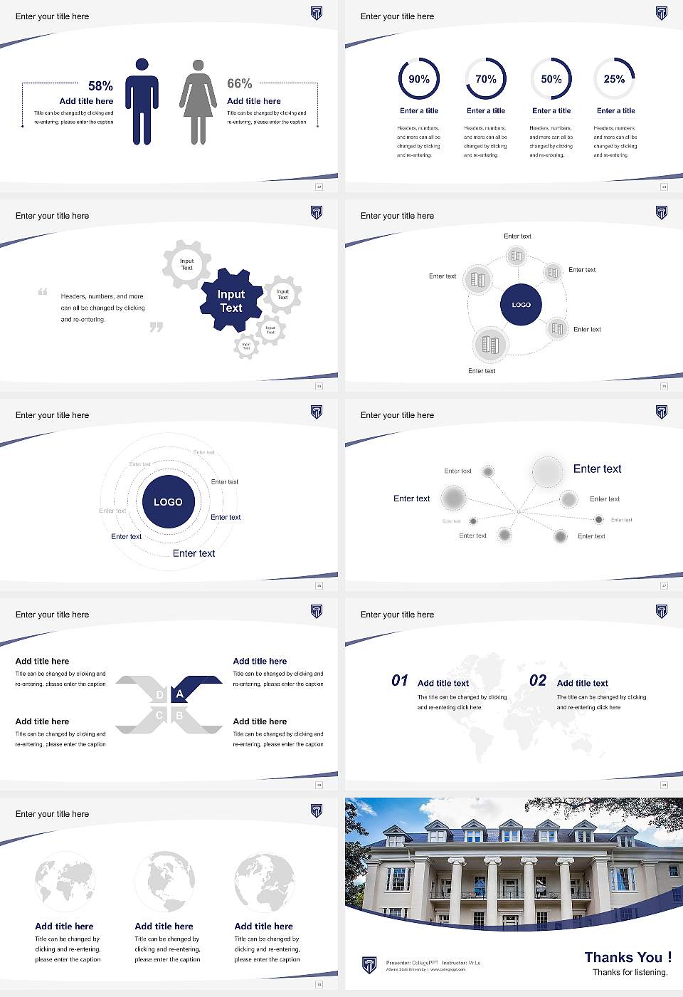 Athens State University Course/Courseware Creation PPT Template16:9 ratio PPT effect preview image4