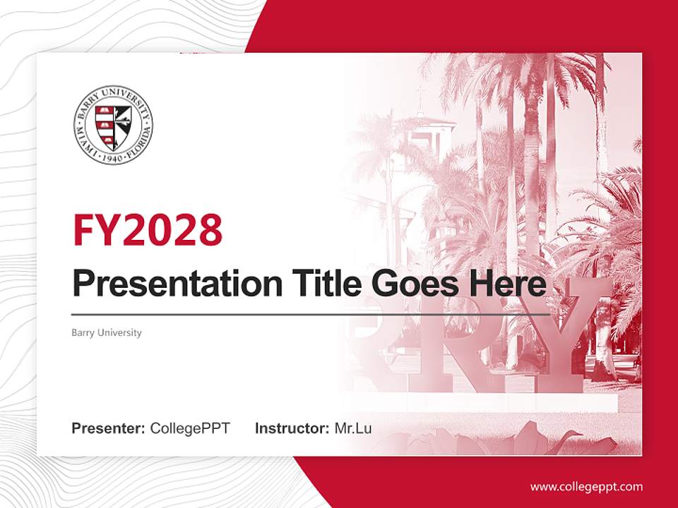 Barry University Academic Presentation/Research Findings Report PPT Template4:3 ratio PPT effect preview image5