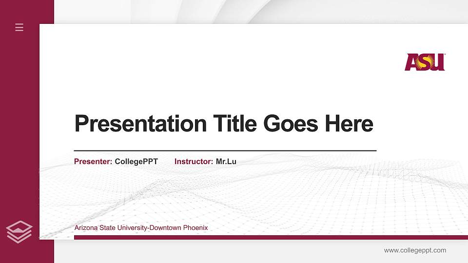 Arizona State University-Downtown Phoenix Thesis Proposal/Graduation Defense PPT Template16:9 ratio PPT effect preview image
