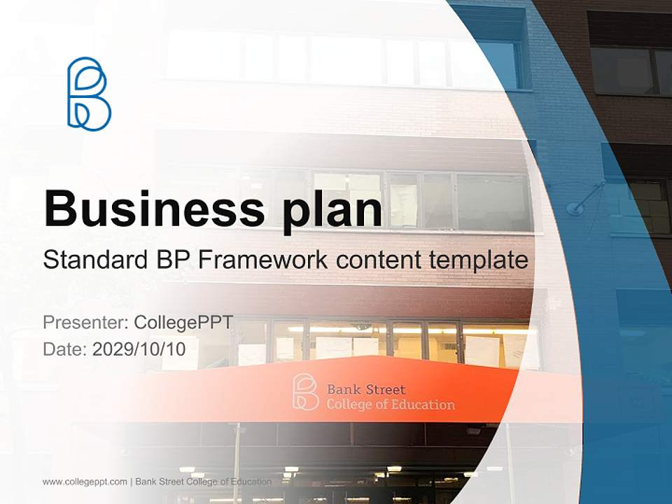Bank Street College of Education Competition/Entrepreneurship Contest PPT Template4:3 ratio PPT effect preview image9