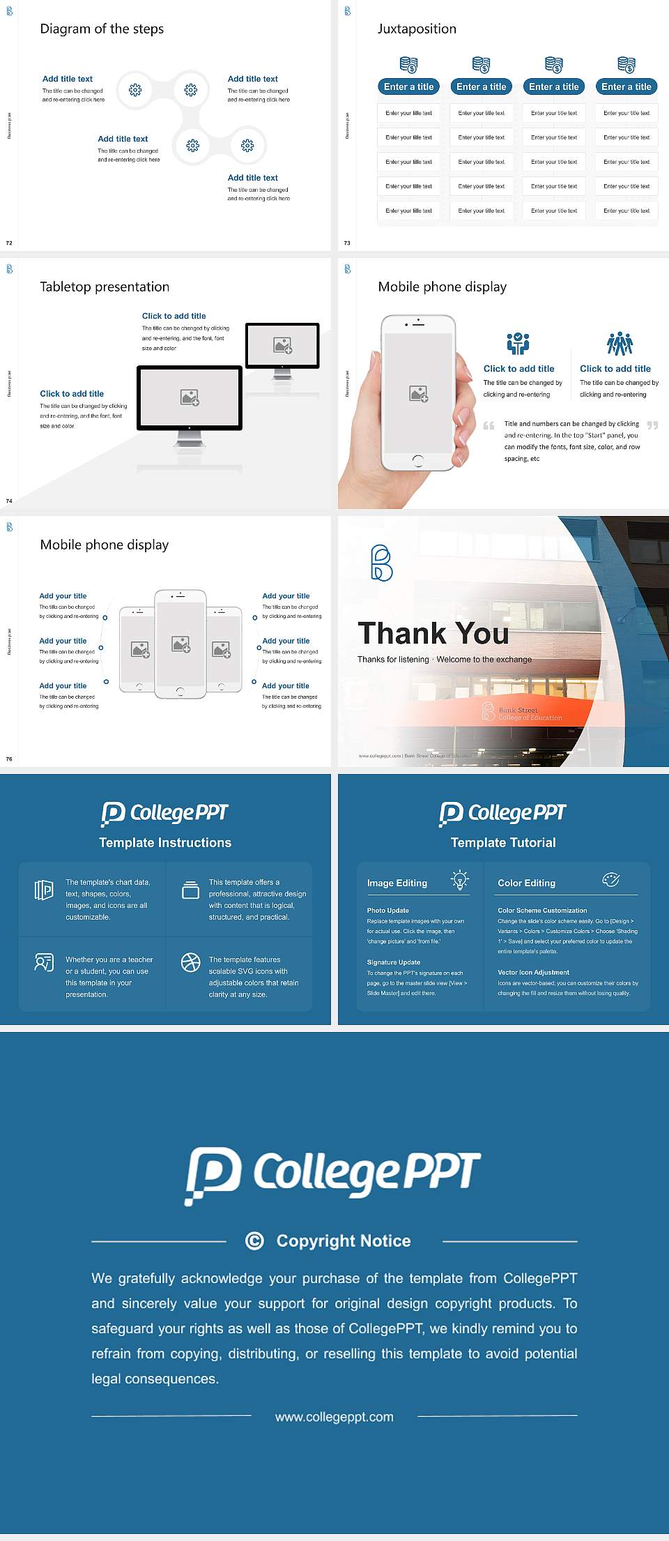 Bank Street College of Education Competition/Entrepreneurship Contest PPT Template4:3 ratio PPT effect preview image9
