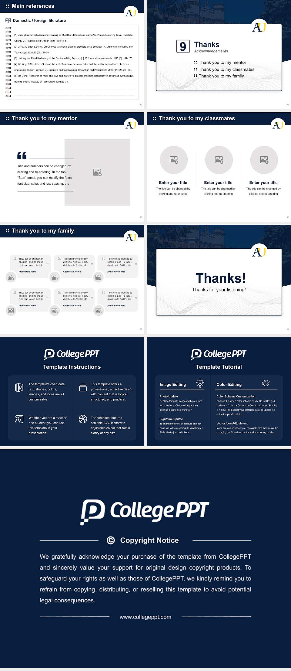Augustana University Graduation Thesis Defense PPT Template4:3 ratio PPT effect preview image7