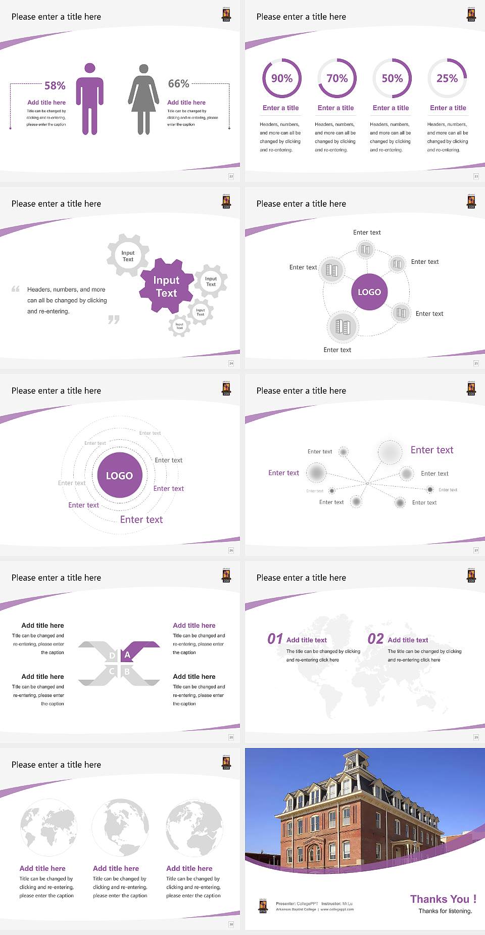 Arkansas Baptist College Course/Courseware Creation PPT Template4:3 ratio PPT effect preview image4