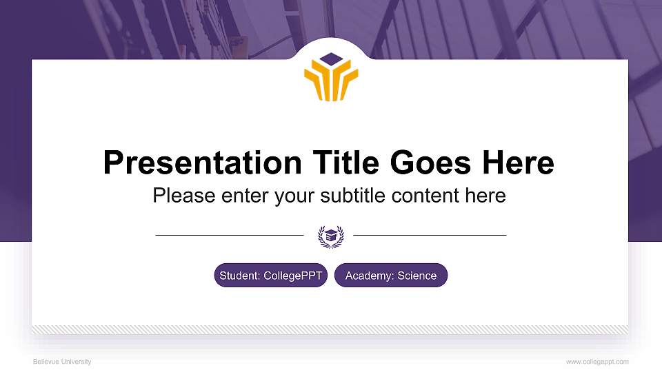 Bellevue University National Scholarship Defense PPT Template16:9 ratio PPT effect preview image