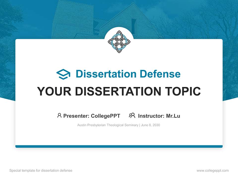 Austin Presbyterian Theological Seminary Graduation Thesis Defense PPT Template4:3 ratio PPT effect preview image7