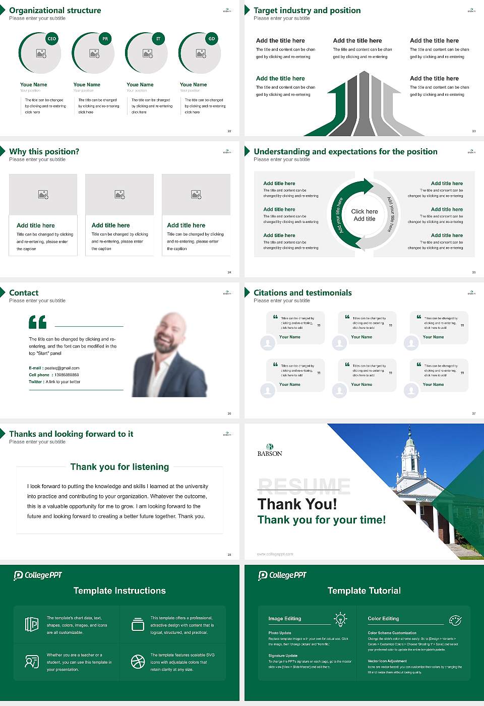 Babson College Resume PPT Template16:9 ratio PPT effect preview image4