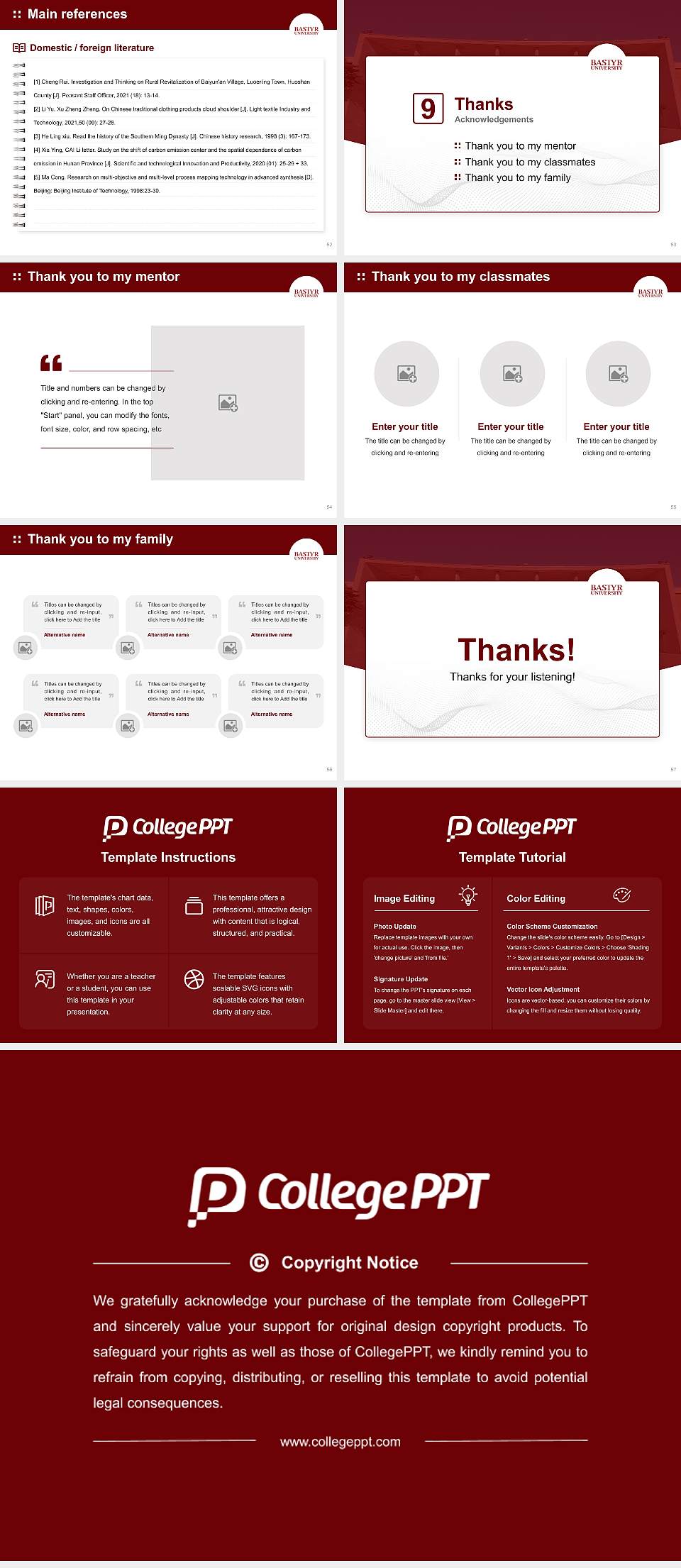 Bastyr University Graduation Thesis Defense PPT Template4:3 ratio PPT effect preview image7