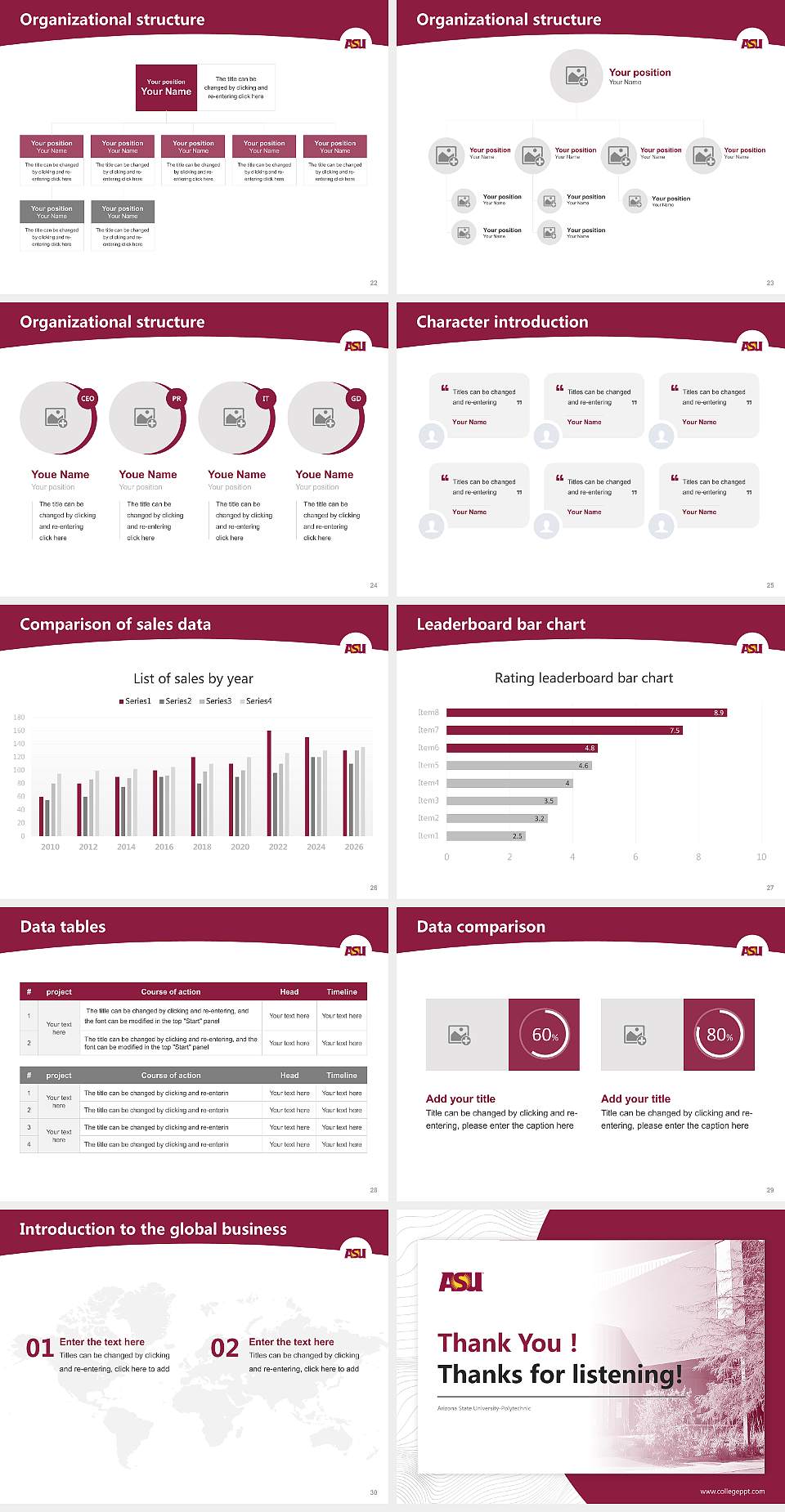 Arizona State University-Polytechnic Academic Presentation/Research Findings Report PPT Template4:3 ratio PPT effect preview image4