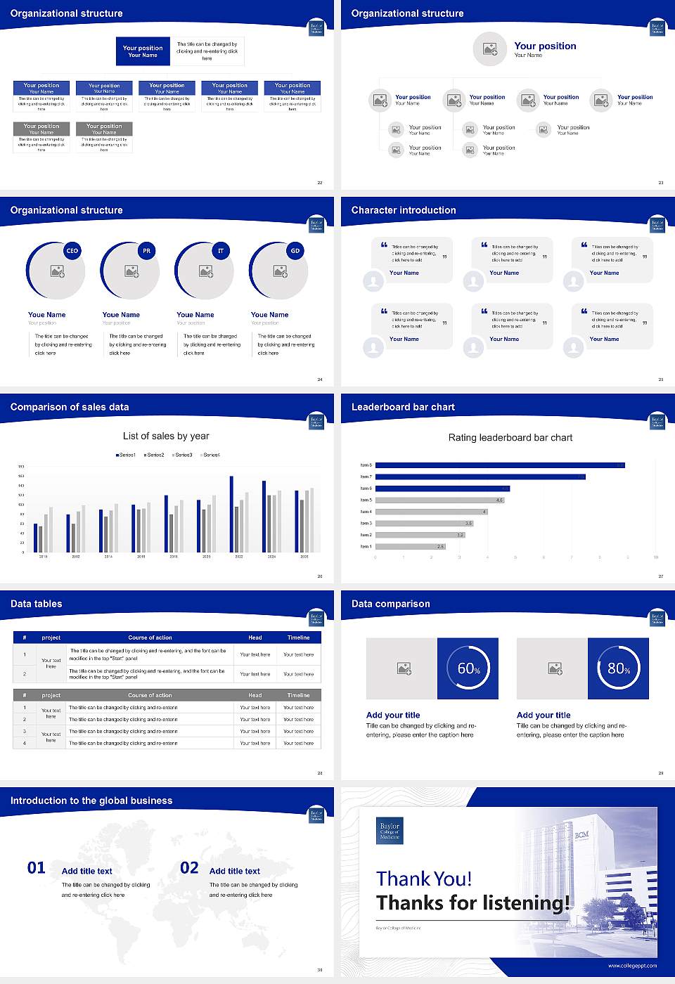 Baylor College of Medicine Academic Presentation/Research Findings Report PPT Template16:9 ratio PPT effect preview image4