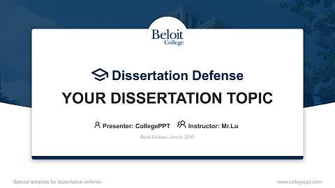 Beloit College Graduation Thesis Defense PPT Template