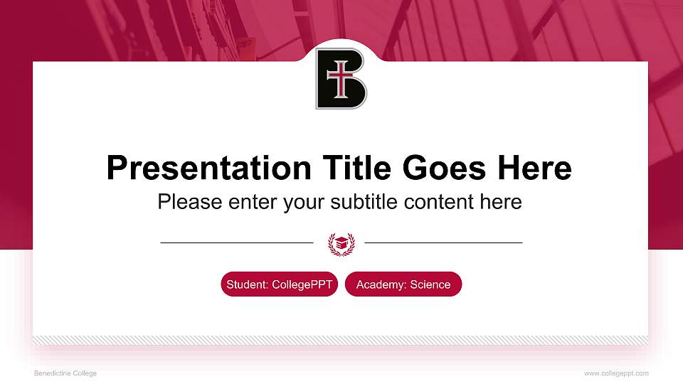 Benedictine College National Scholarship Defense PPT Template16:9 ratio PPT effect preview image