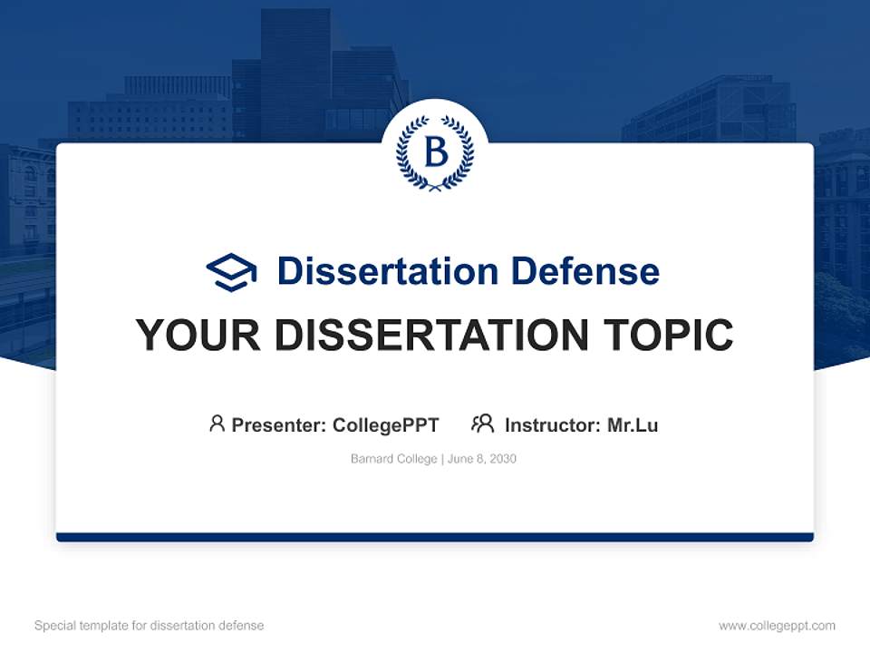 Barnard College Graduation Thesis Defense PPT Template4:3 ratio PPT effect preview image7