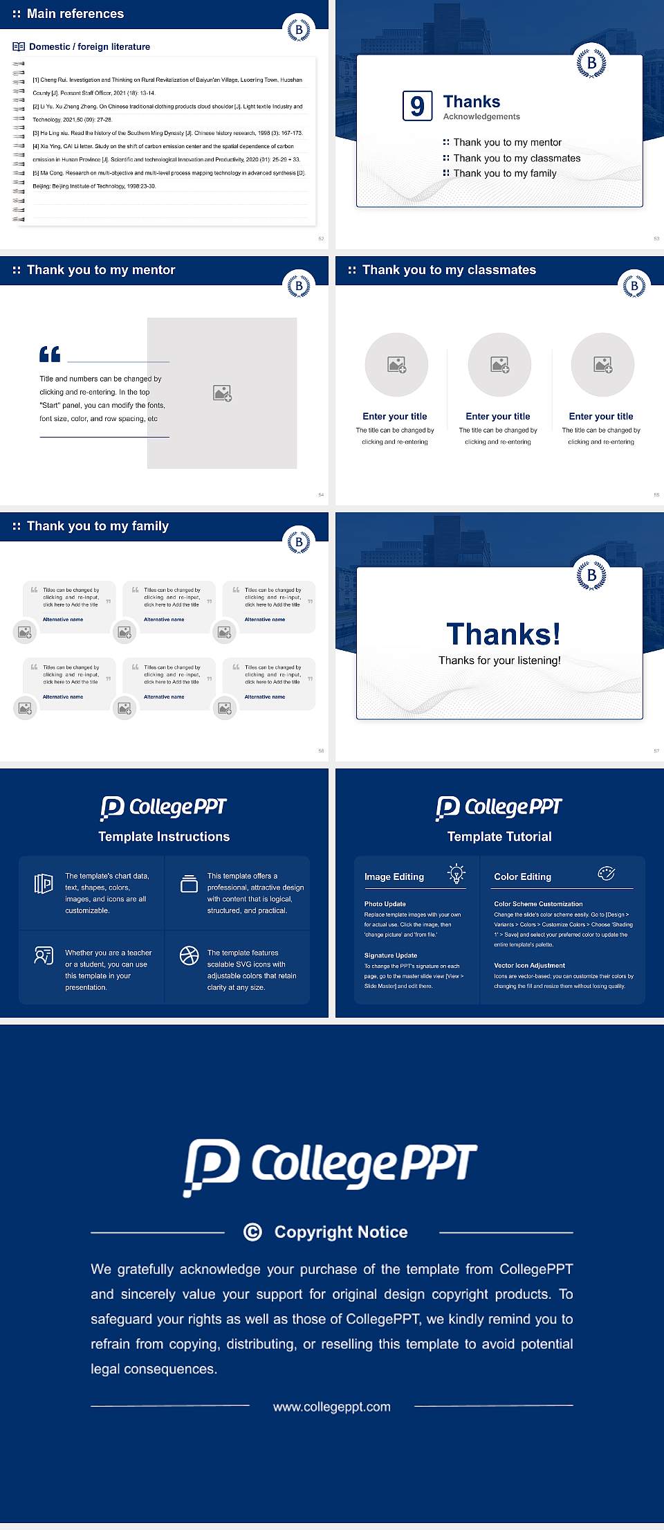 Barnard College Graduation Thesis Defense PPT Template4:3 ratio PPT effect preview image7