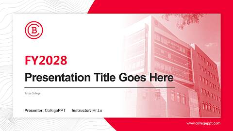 Baker College Academic Presentation/Research Findings Report PPT Template