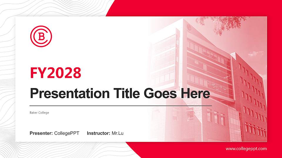 Baker College Academic Presentation/Research Findings Report PPT Template16:9 ratio PPT effect preview image