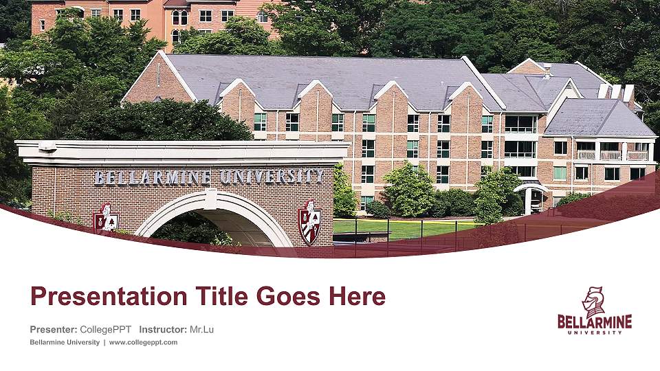 Bellarmine University Course/Courseware Creation PPT Template16:9 ratio PPT effect preview image1