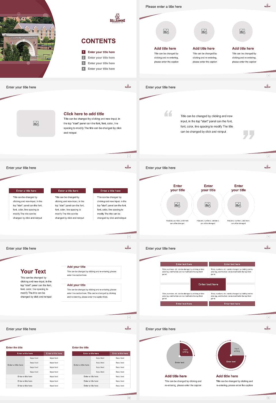 Bellarmine University Course/Courseware Creation PPT Template16:9 ratio PPT effect preview image2