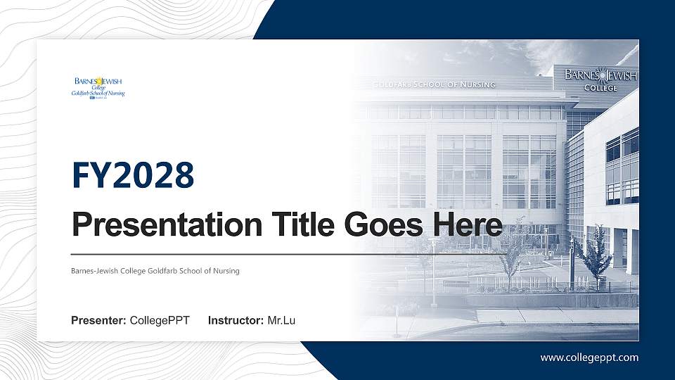 Barnes-Jewish College Goldfarb School of Nursing Academic Presentation/Research Findings Report PPT Template16:9 ratio PPT effect preview image