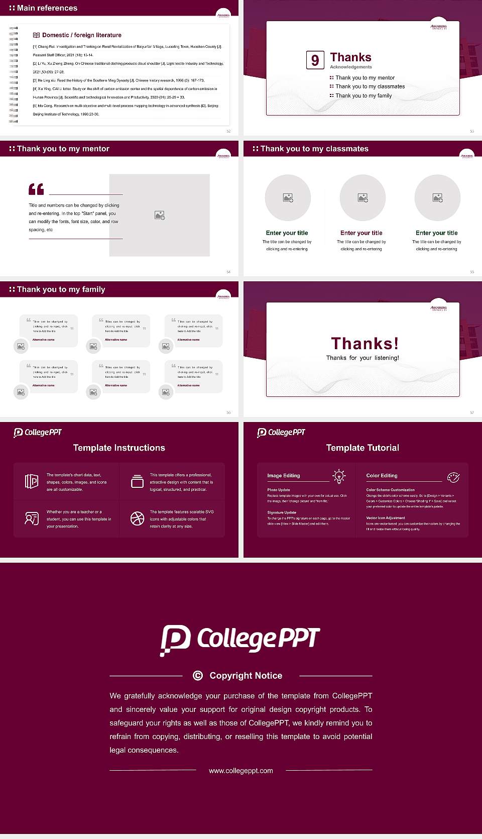 Augsburg University Graduation Thesis Defense PPT Template16:9 ratio PPT effect preview image7